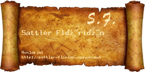 Sattler Flórián névjegykártya